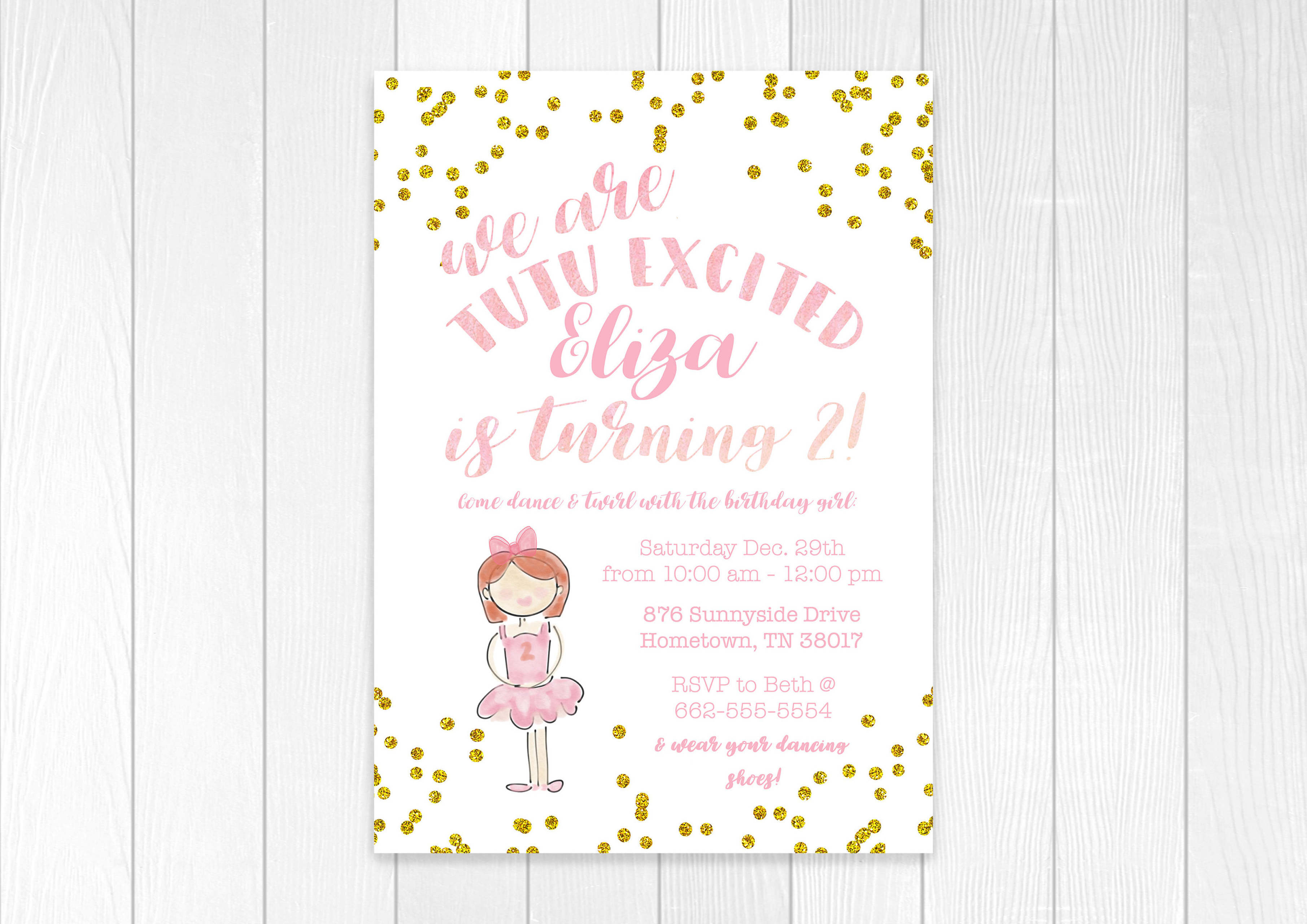 DANCE GIRLS BIRTHDAY 10 PERSONALISED BALLET PARTY INVITATIONS 